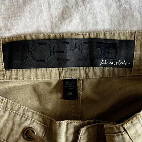 Joe’s Cargo The Pant Drawstring Pant Khaki Cotton/linen utility straight size 26 - Picture 7 of 7